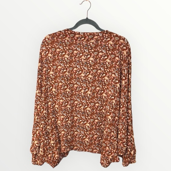 Buckle Daytrip Burnt Orange Floral Print Oversized Kimono Cardigan Small - Picture 4 of 4